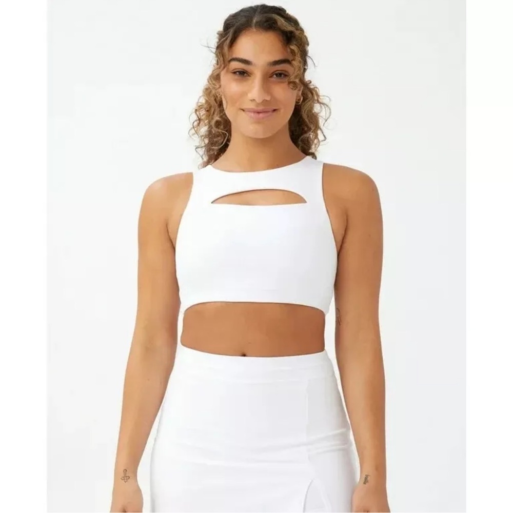 Cotton On Body White Cut Out Crop Sports Bra